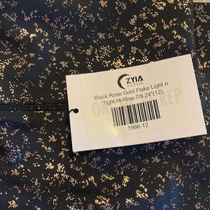NEVER WORN with tags - Zyia black rose gold flake light n tight 7/8 24”